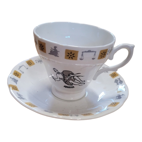 Royal Trent Aquarius Tea Cup Saucer & Cup Zodiac / Astrology - Picture 2 of 10